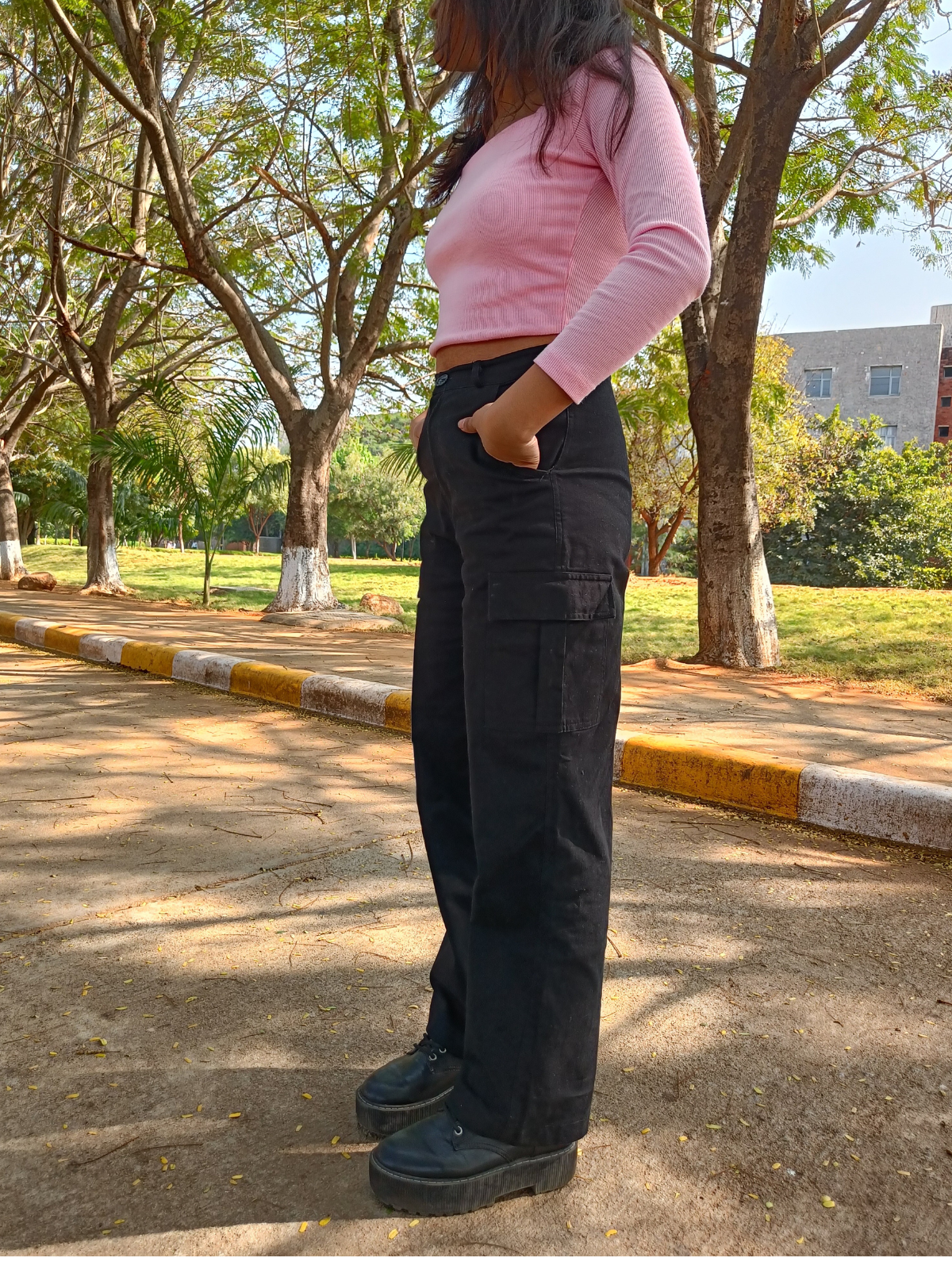 Athena black cargo pants - Emprall