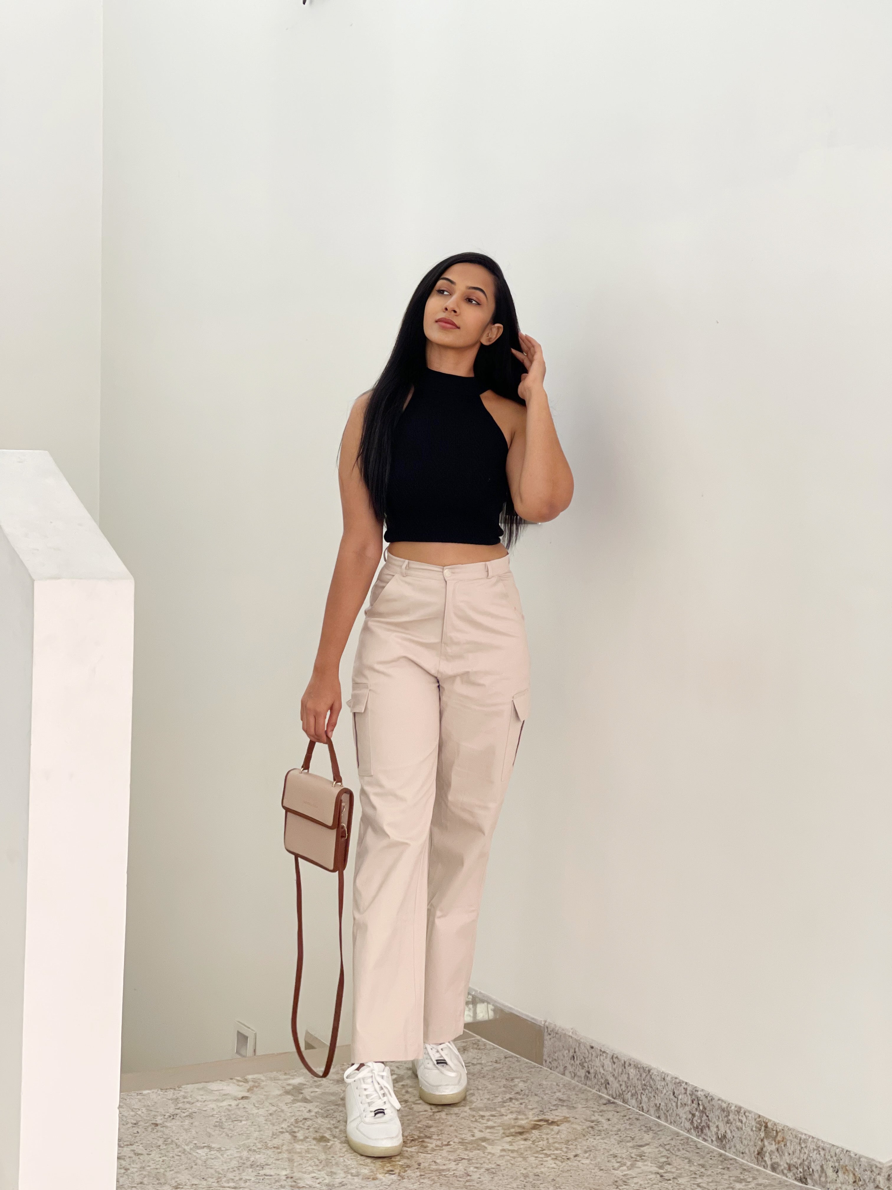 Athena nude beige cargo pants - Emprall 