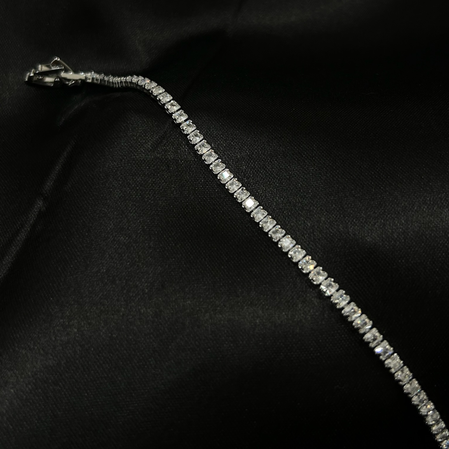 square golden tennis bracelet