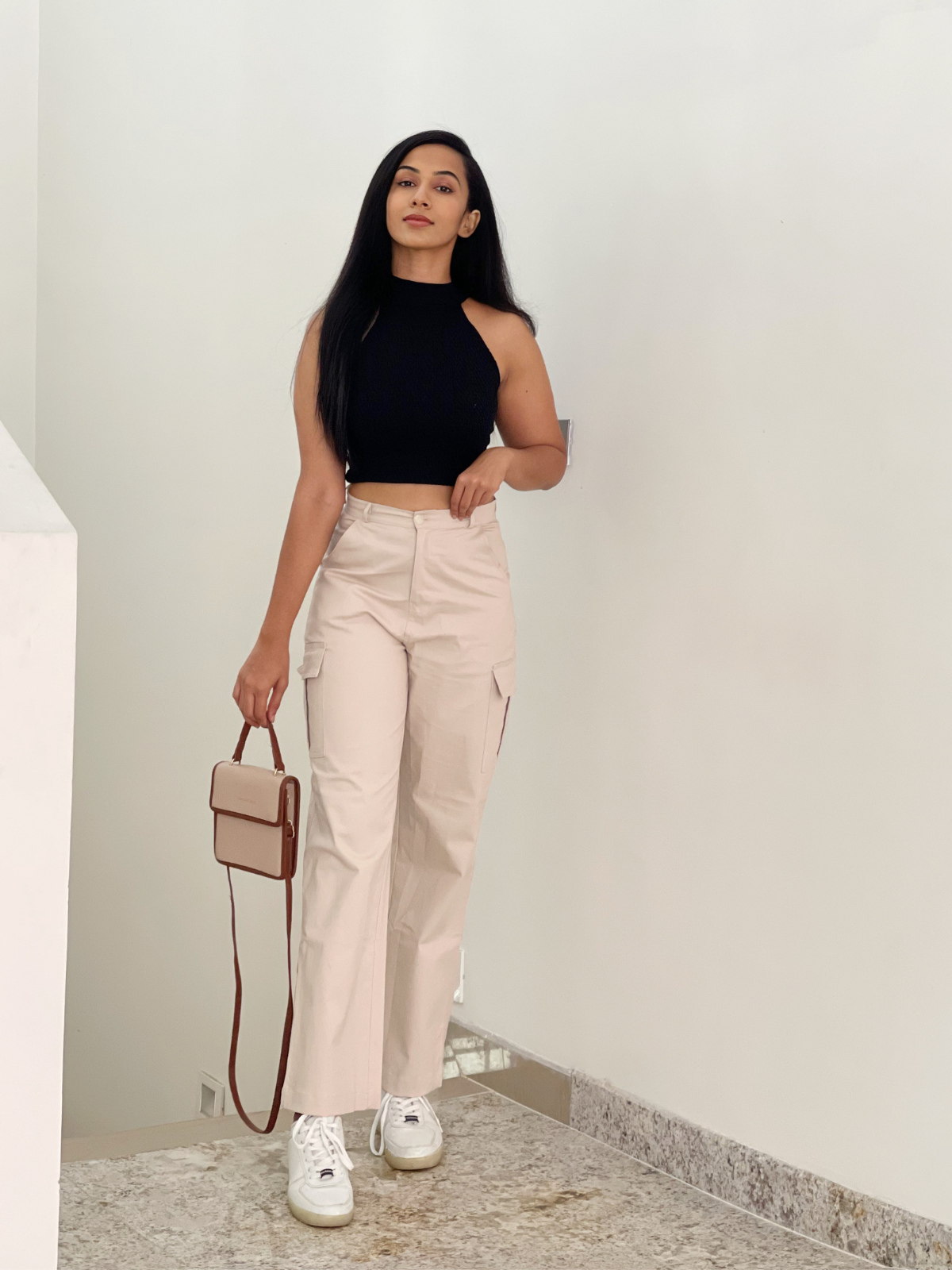 Athena nude beige cargo pants - Emprall 