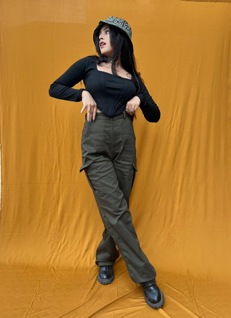 Athena Khakhi green cargo pants - Emprall