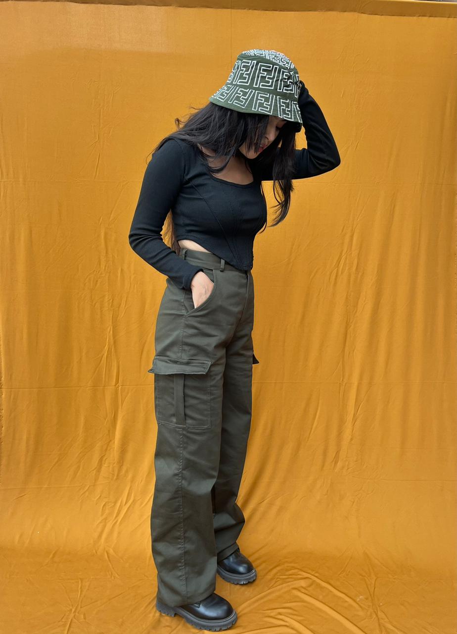 Athena Khakhi green cargo pants - Emprall 