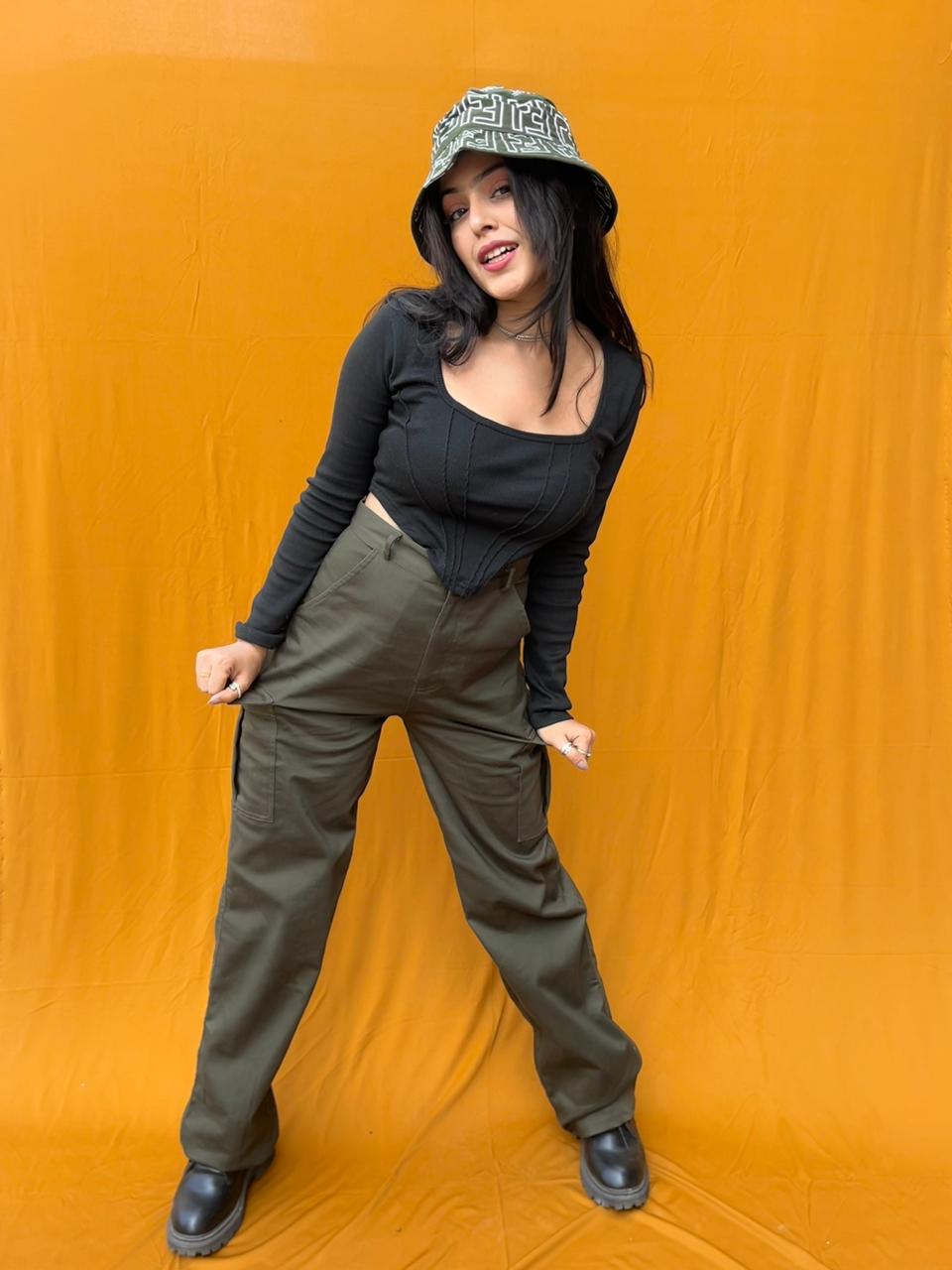 Athena Khakhi green cargo pants - Emprall