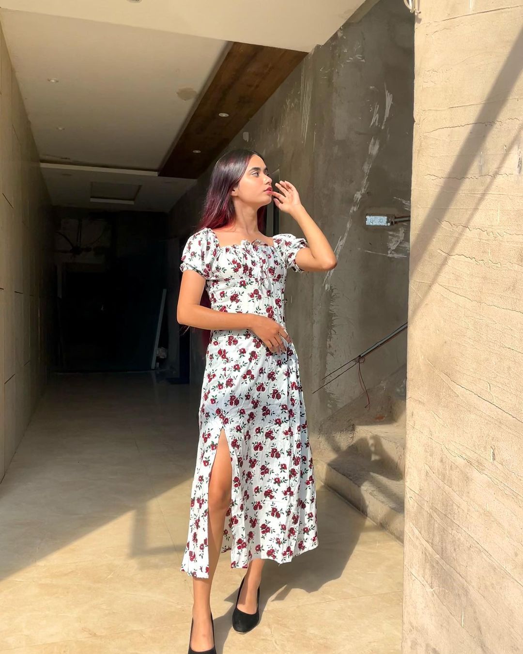 Madison White floral dress - Emprall