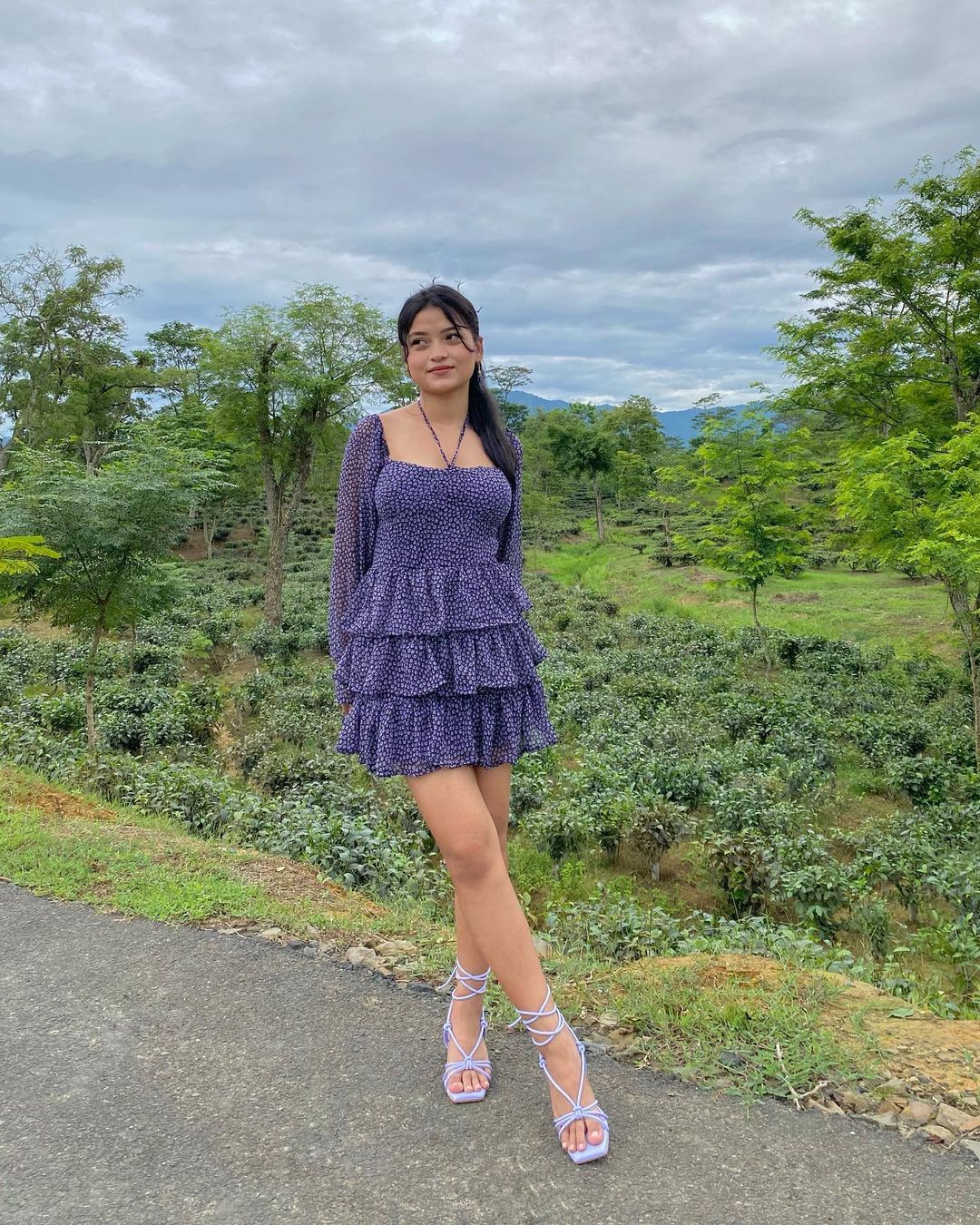 Yvette black floral padded dress - Emprall