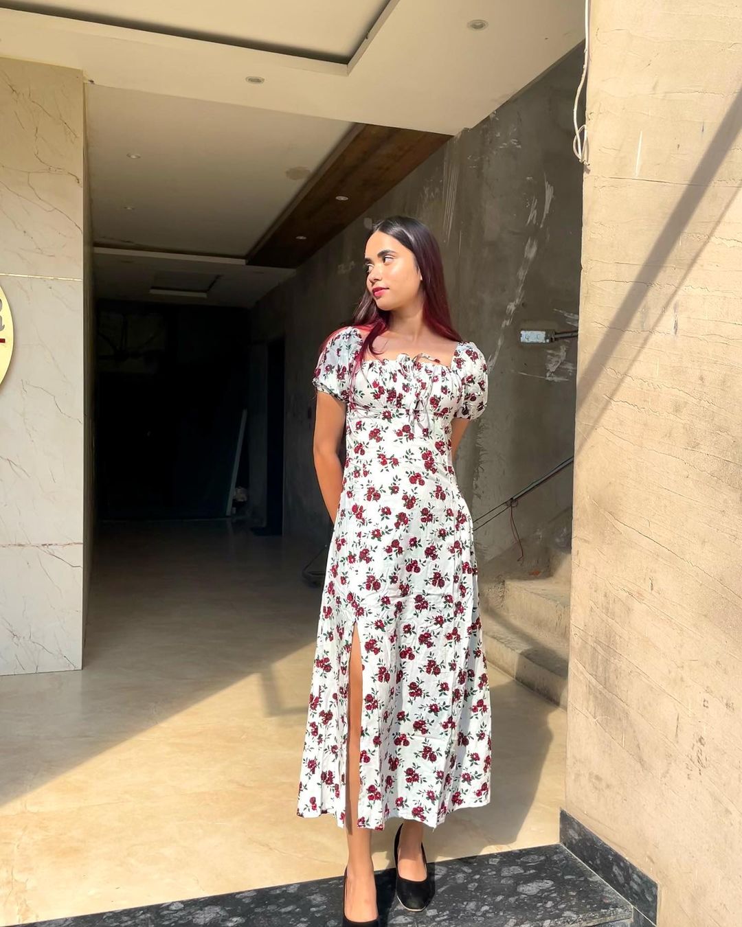 Madison White floral dress - Emprall