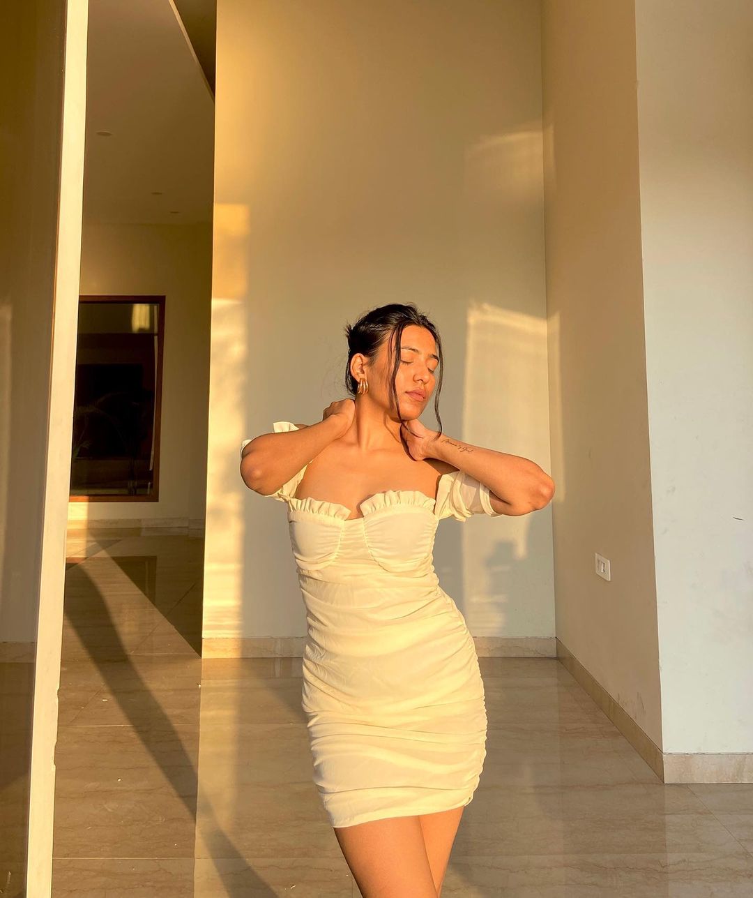 Kenzie beige off shoulder dress - Emprall