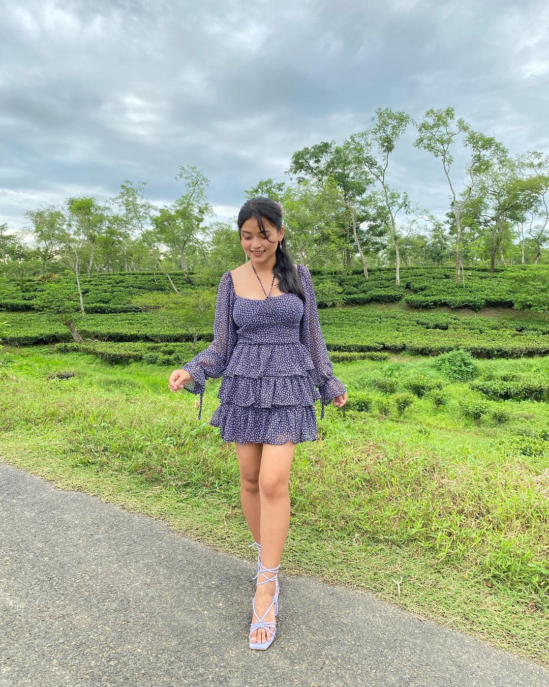 Yvette black floral padded dress - Emprall