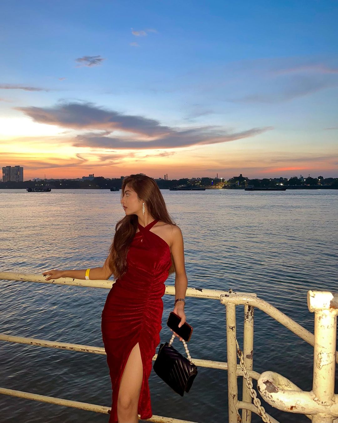 Liza maroon velvet dress - Emprall