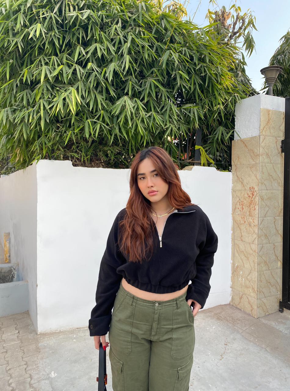 Black polar fleece Oversized jacket - Emprall