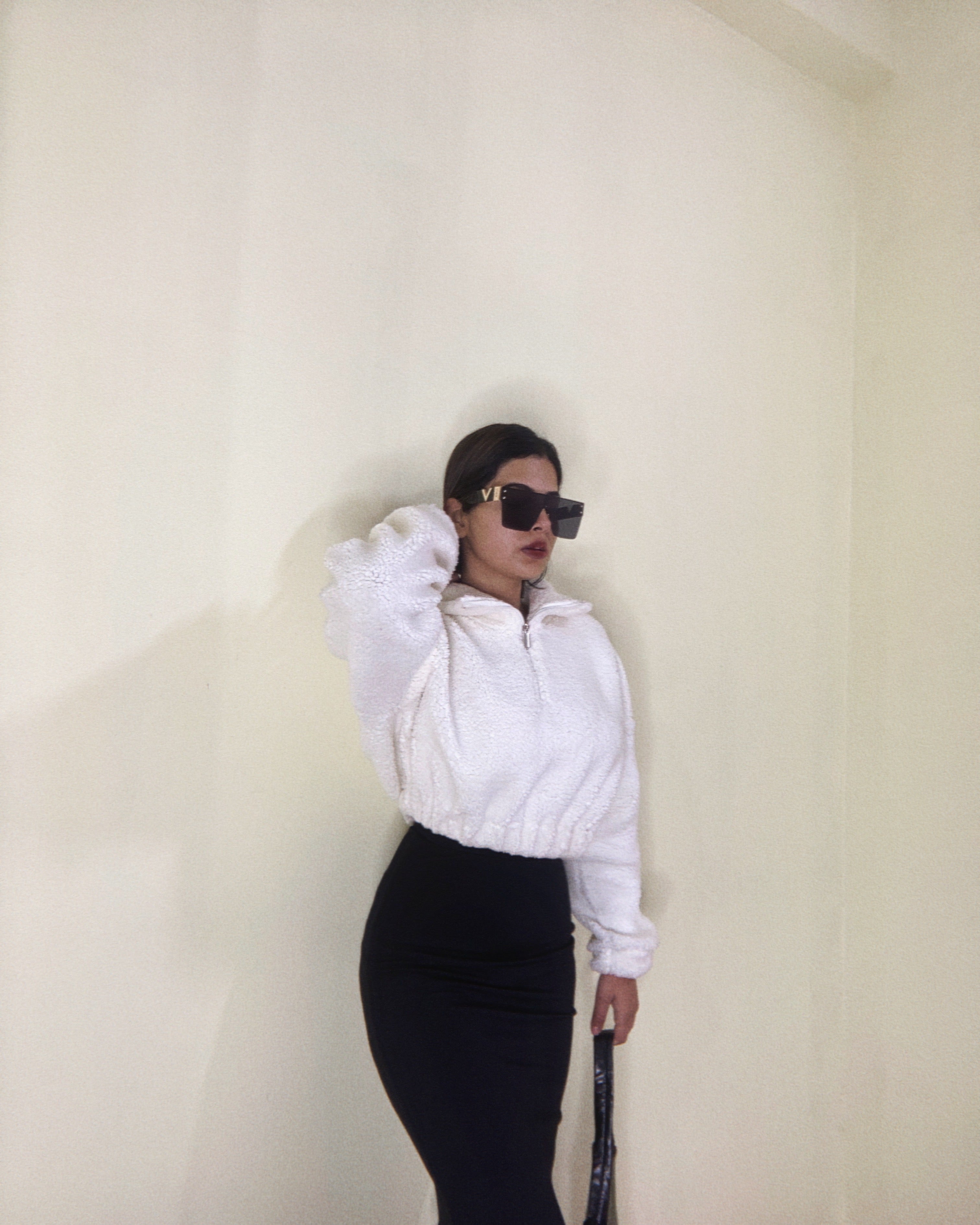 White polar fleece Oversized jacket - Emprall