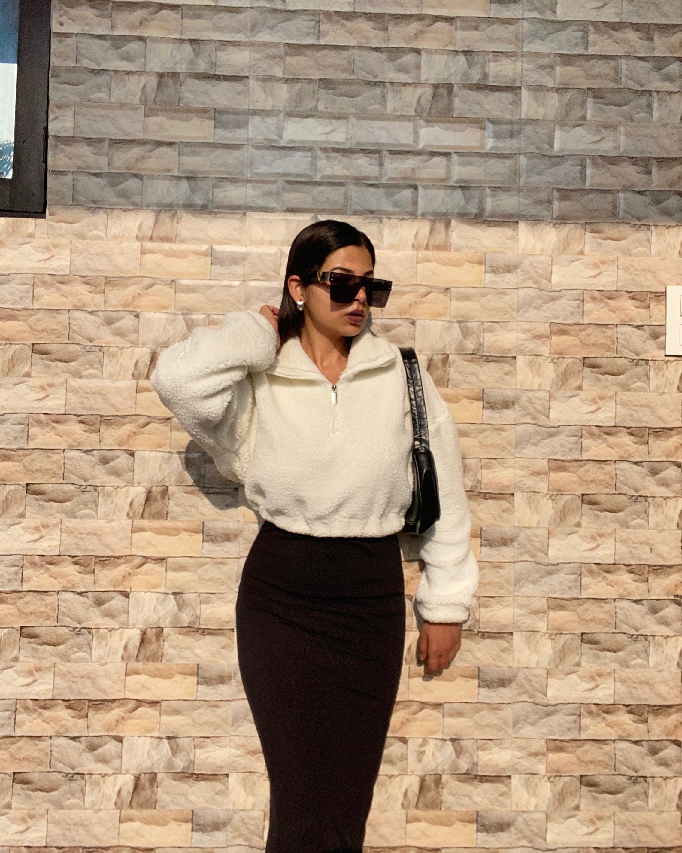 White polar fleece Oversized jacket - Emprall