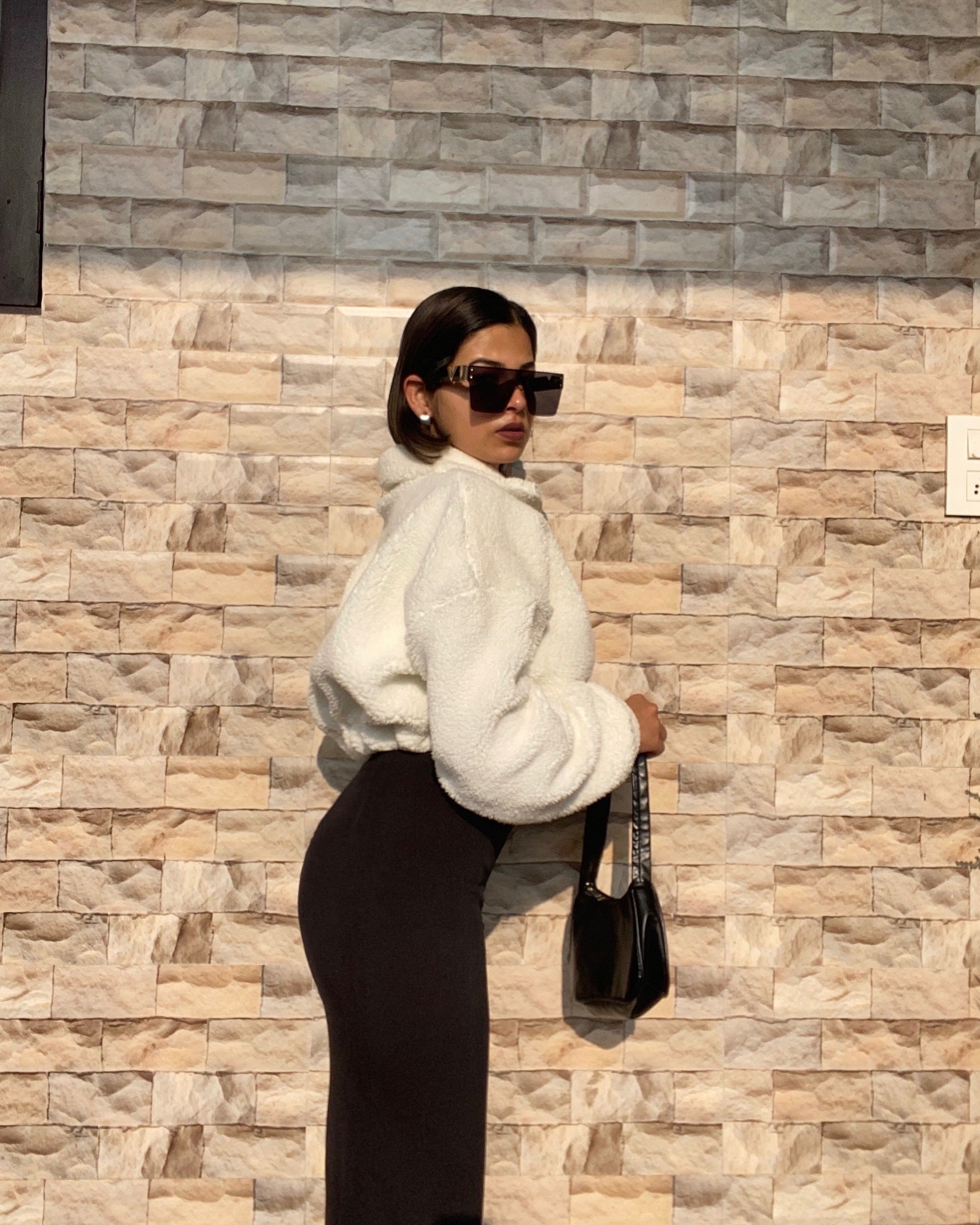 White polar fleece Oversized jacket - Emprall