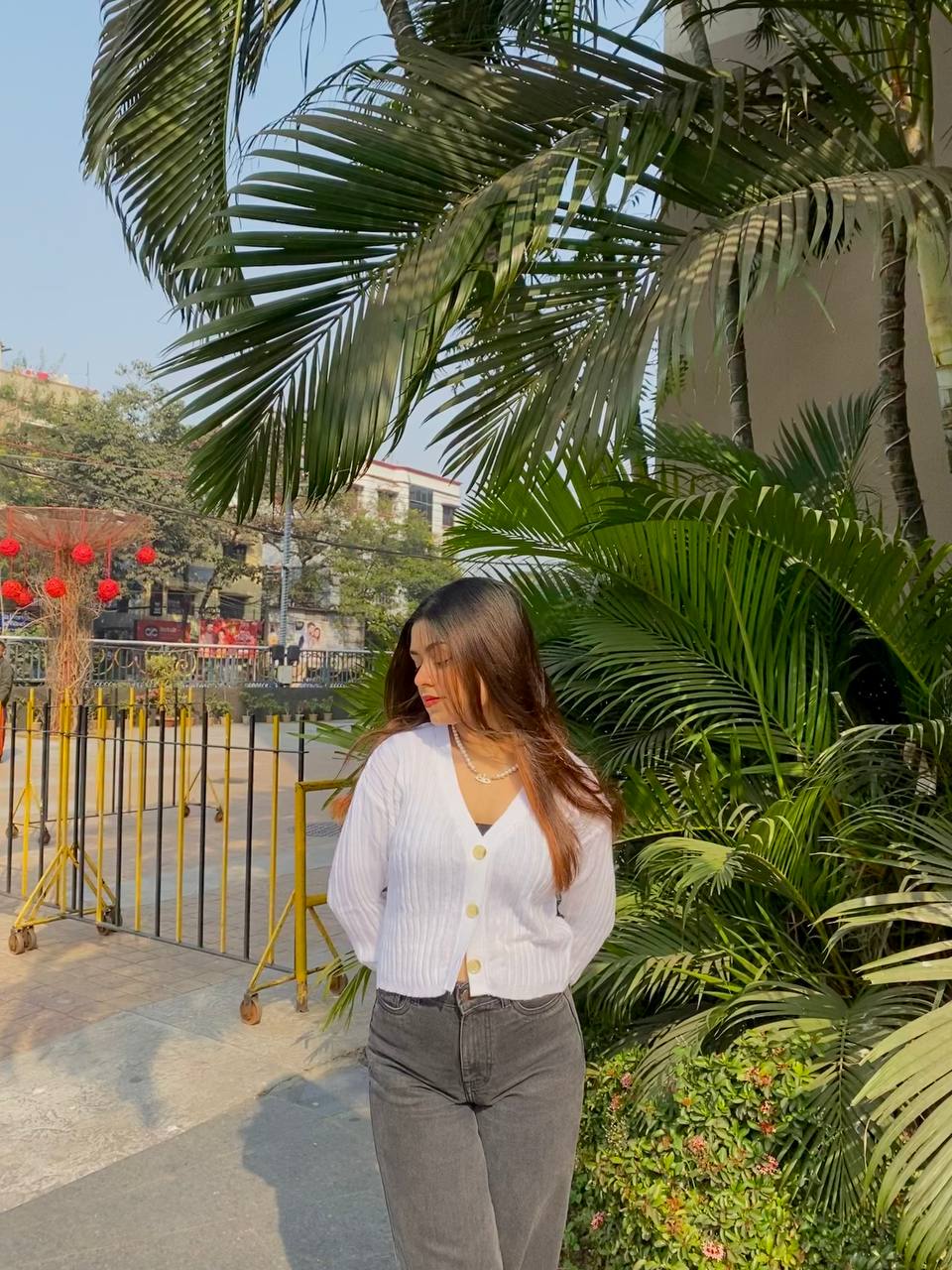 Elsa white knitted cardigan top - Emprall