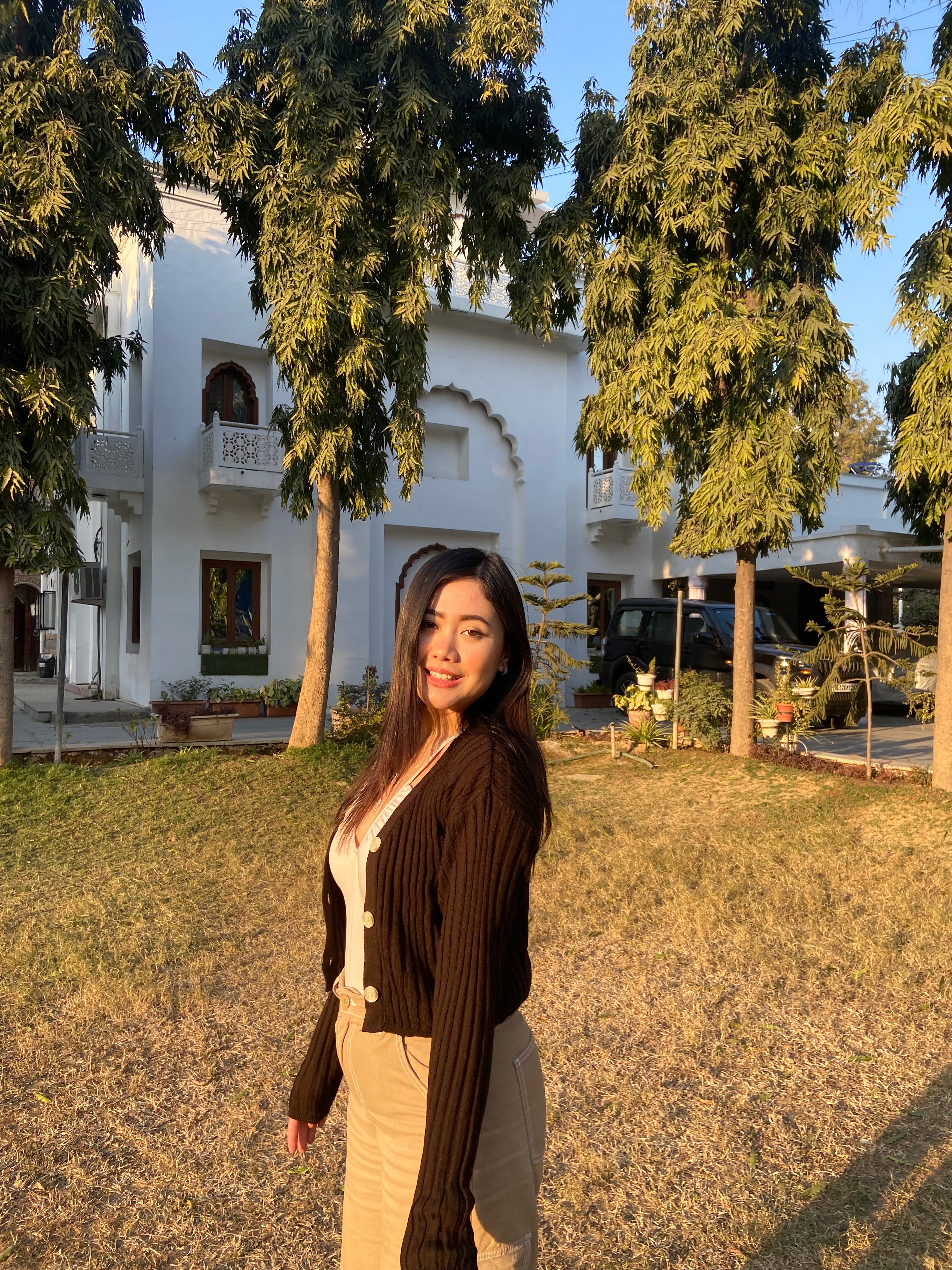 Elsa brown knitted cardigan top - Emprall