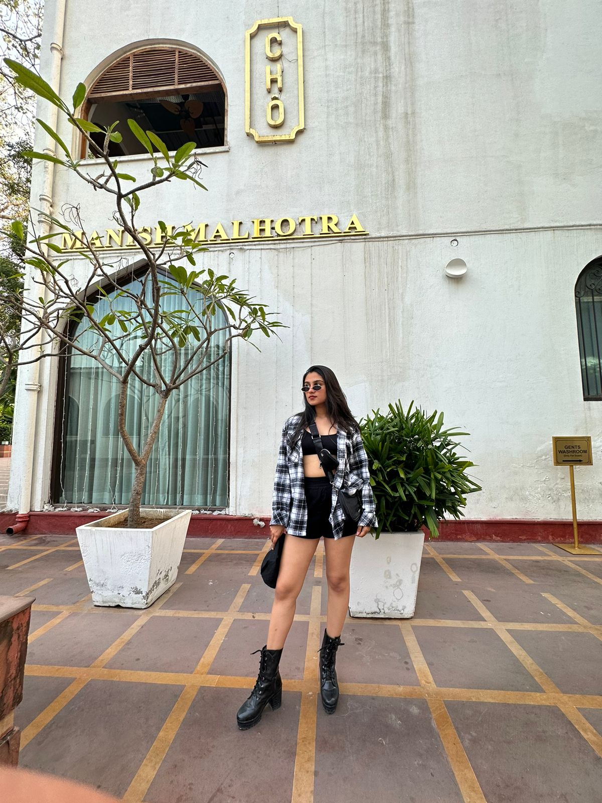 Oversized Shacket in Black and white check print
