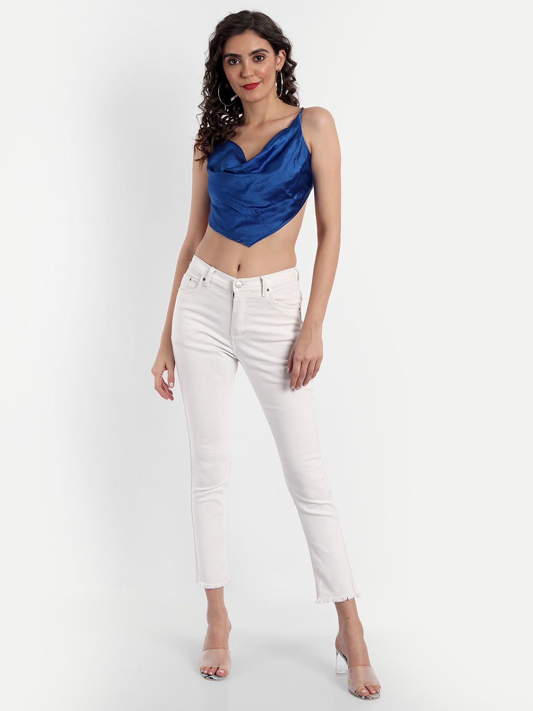 Dainty Satin Top Blue - Emprall
