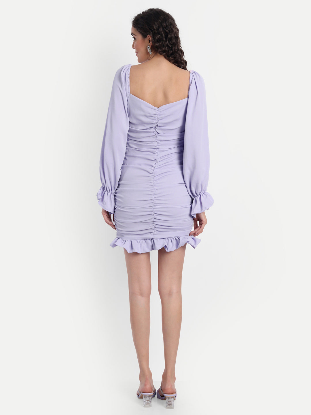 Milano Lilac gathered dress - Emprall