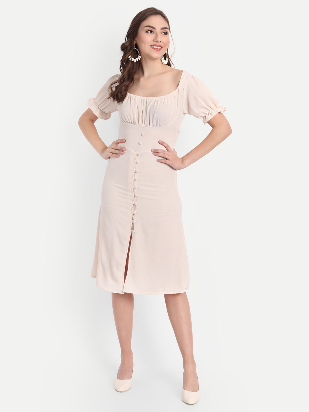 Betty midi Beige dress - Emprall