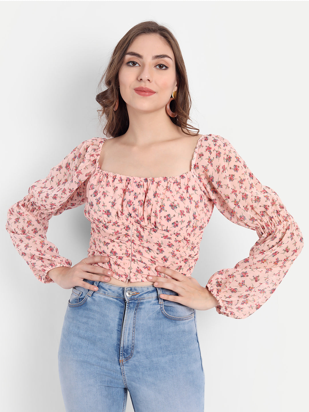 Spring fling beige floral top - Emprall