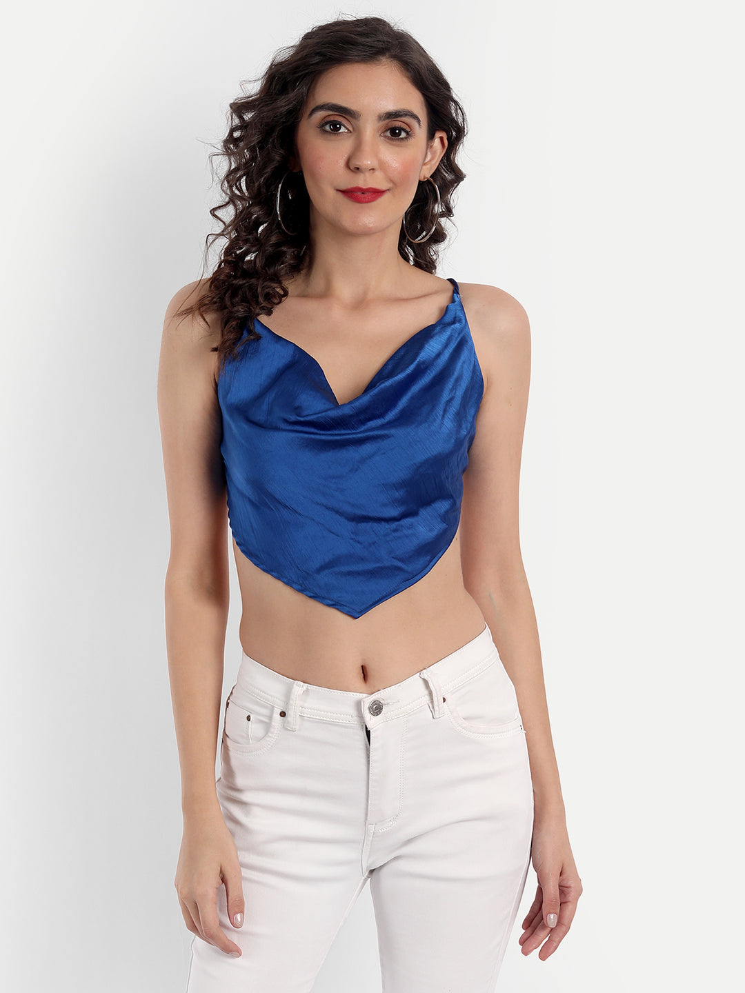 Dainty Satin Top Blue - Emprall
