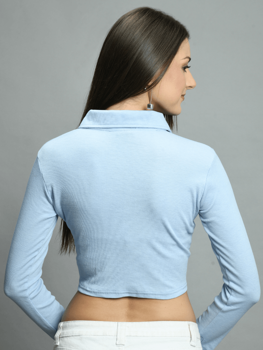 EMMY PASTEL BLUE ZIPPER POLO - Emprall