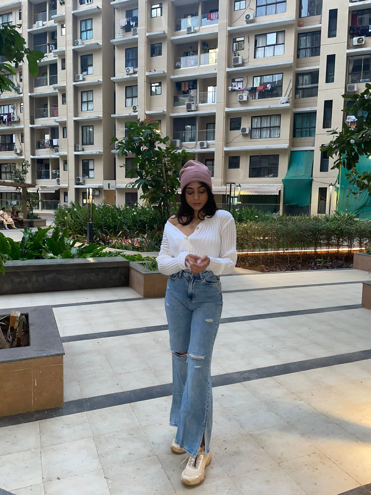 Elsa white knitted cardigan top - Emprall