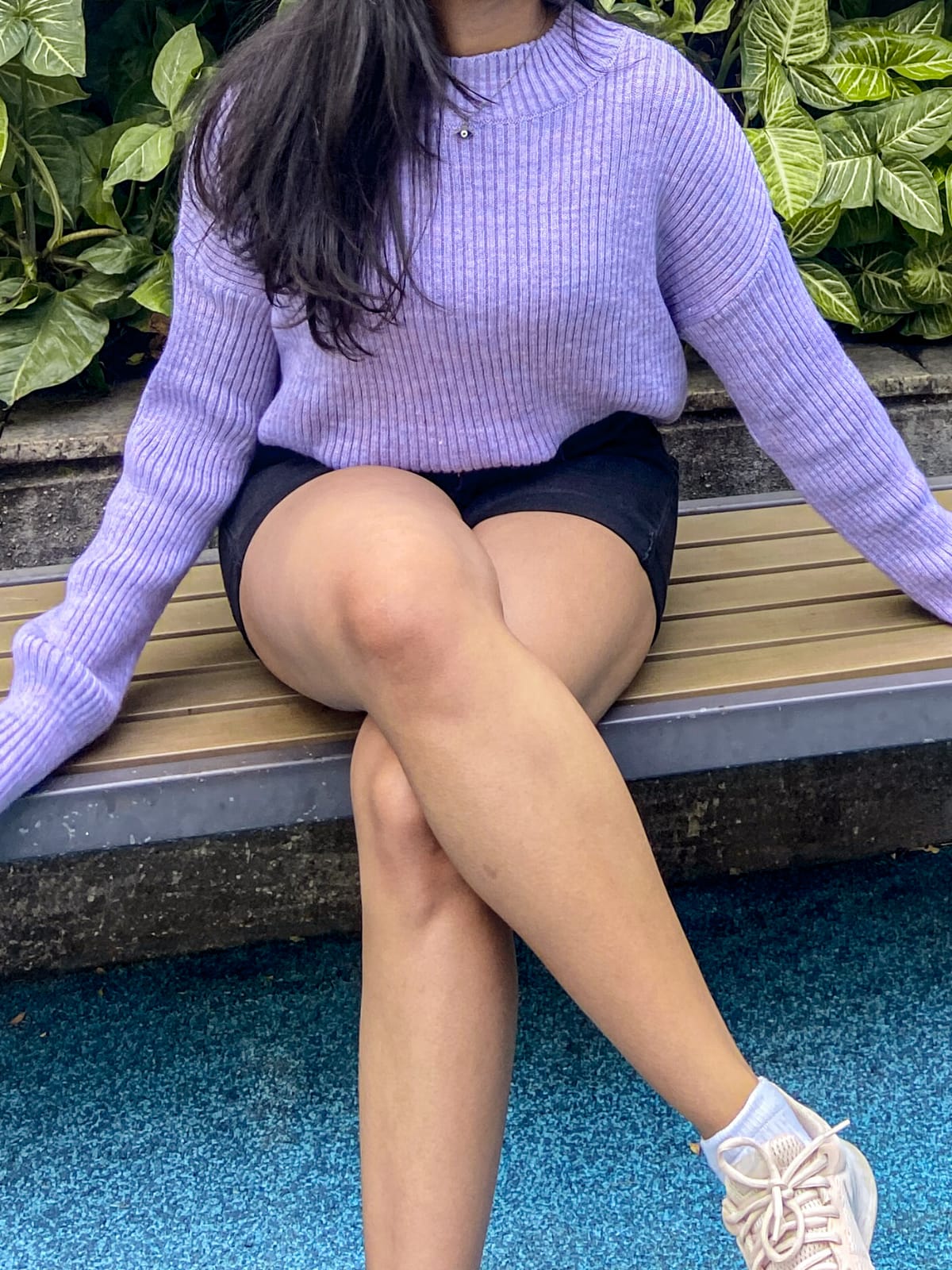 Light lilac knitted oversized jumper - Emprall 