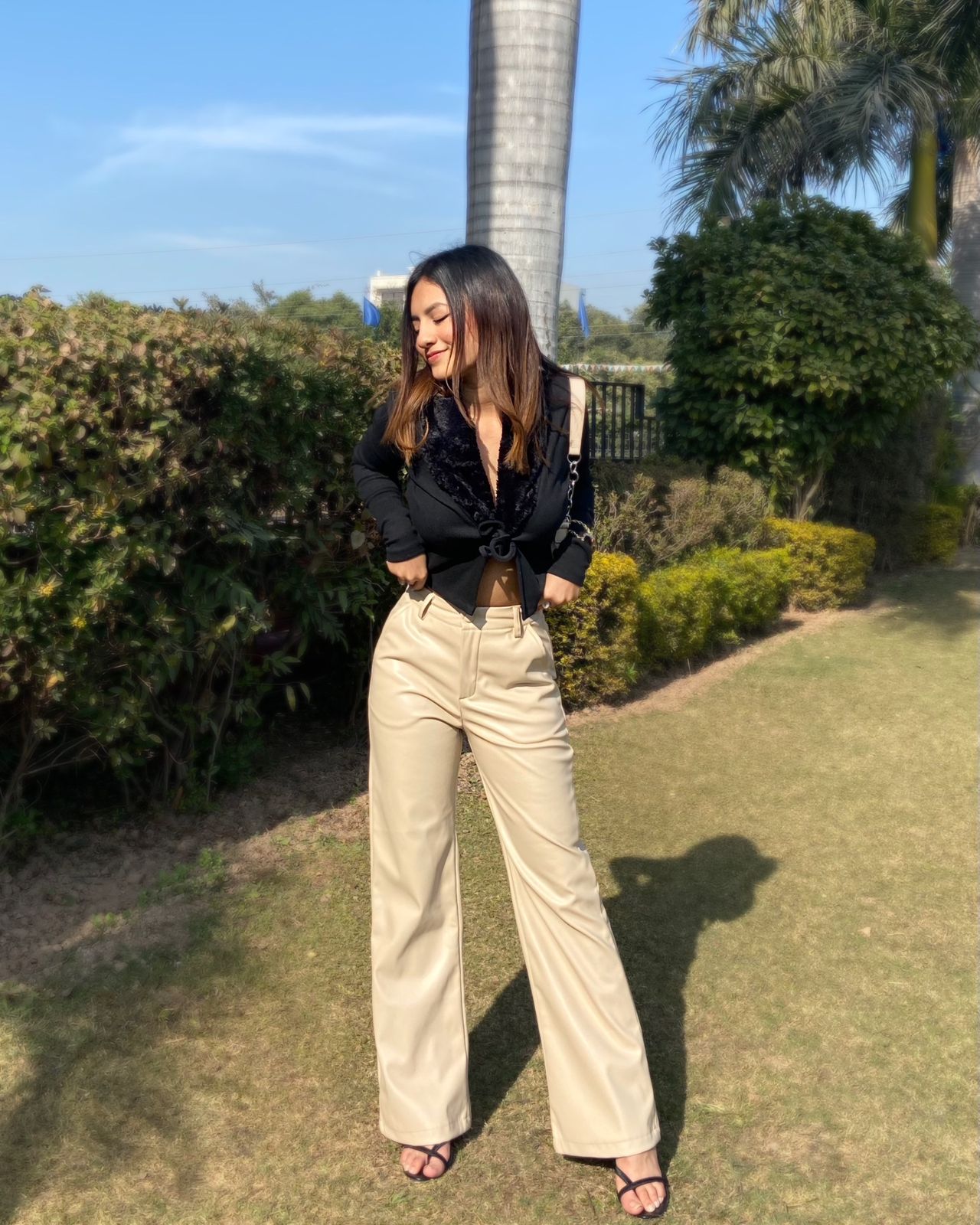 Bronx PU pants Beige - Emprall