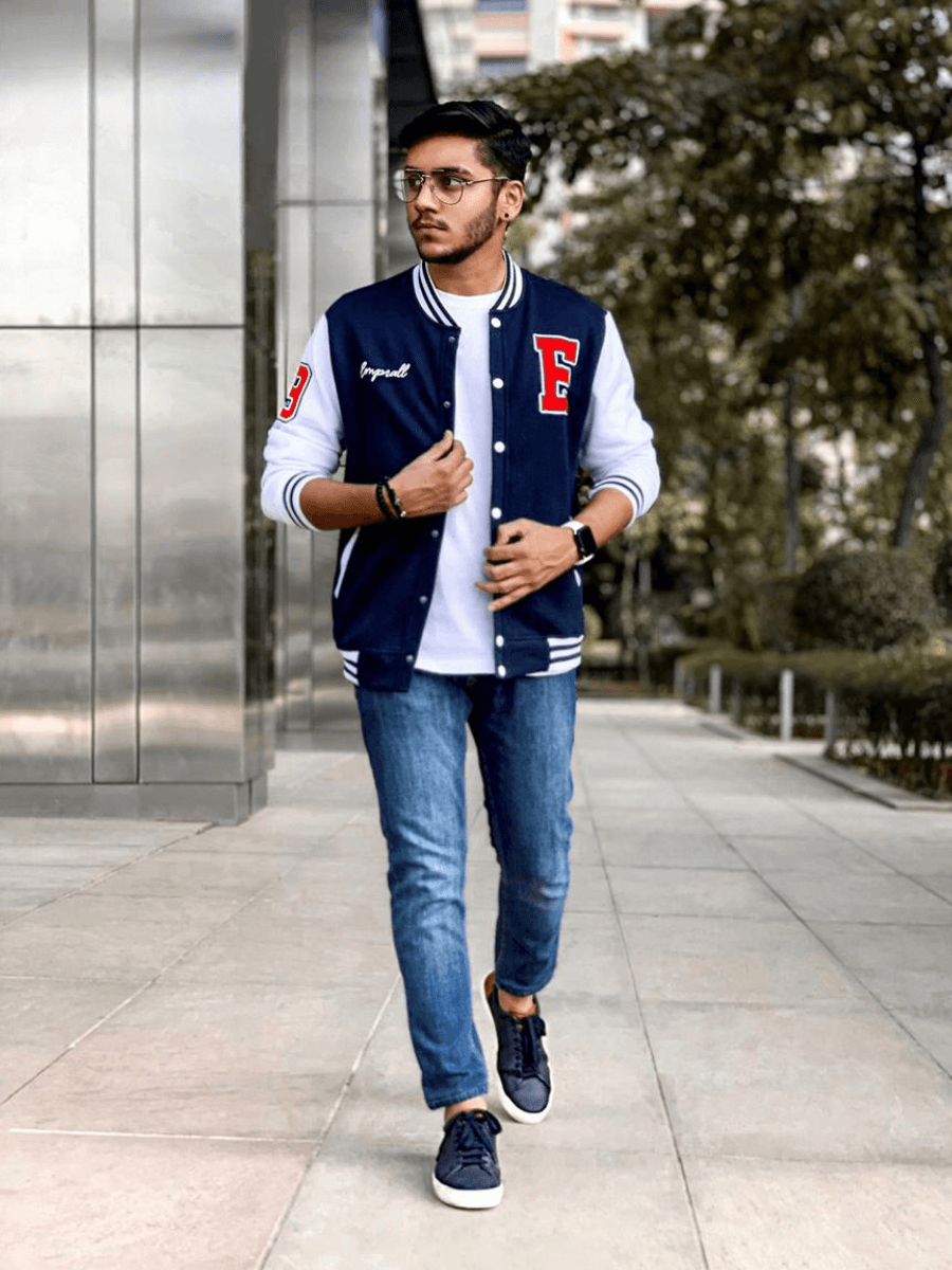 Blue Varsity Jacket - Emprall