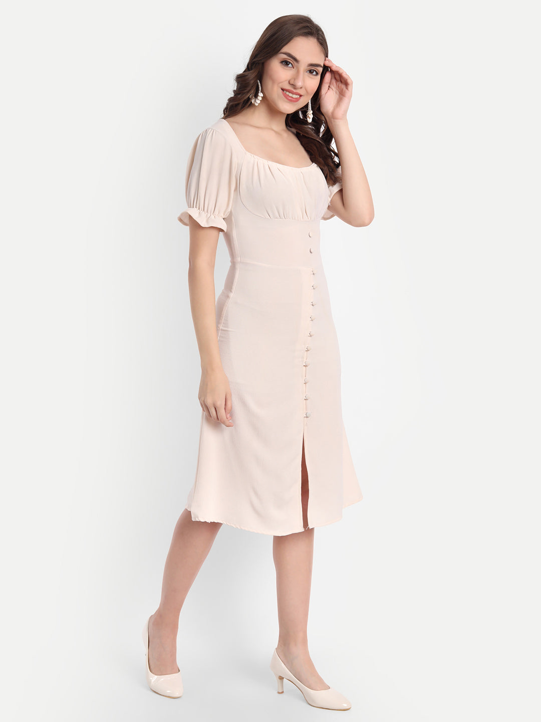 Betty midi Beige dress - Emprall
