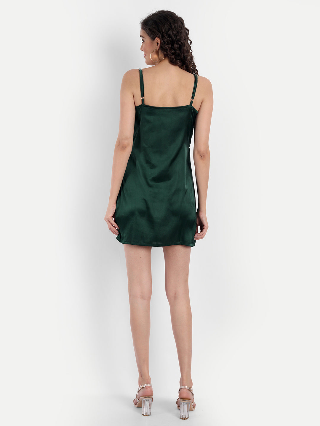 Missy green satin dress - Emprall 