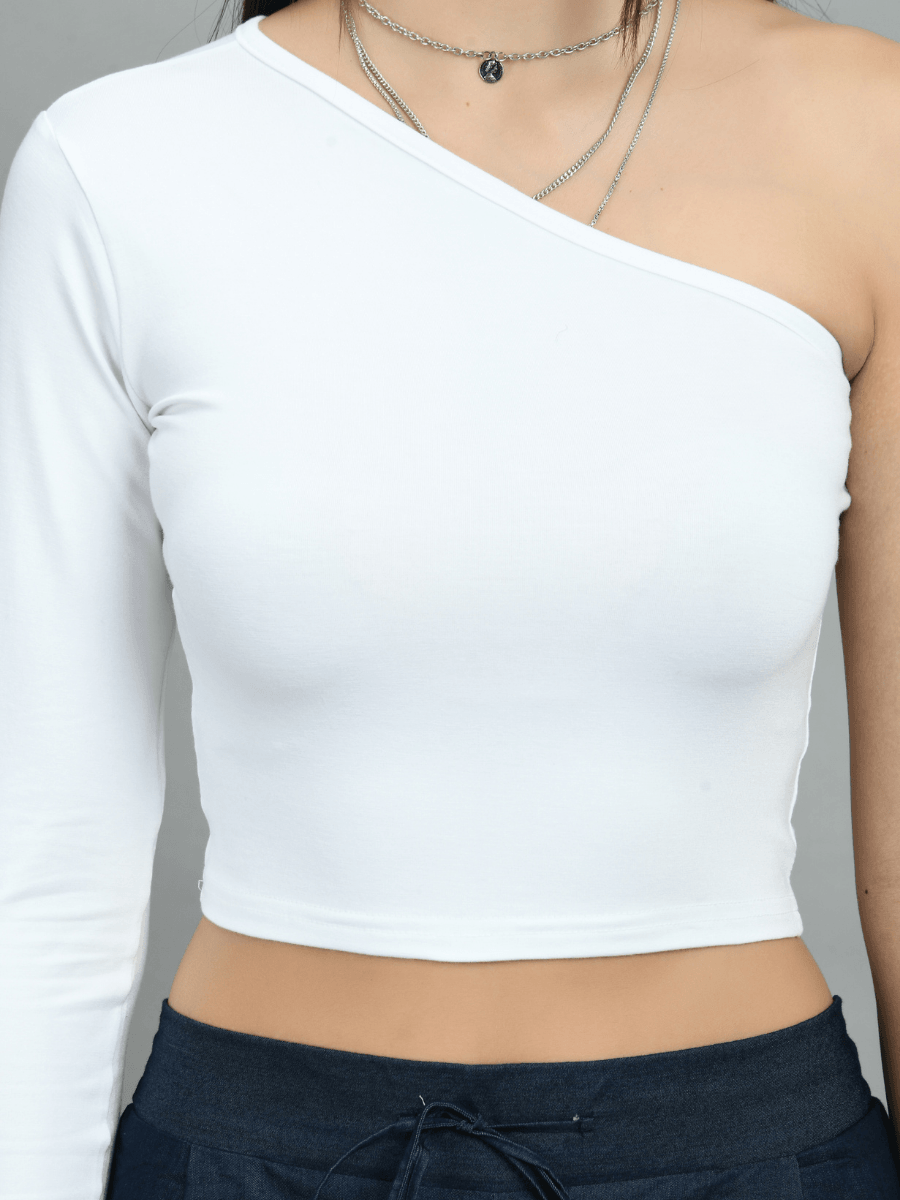 Regan White One Shoulder Top - Emprall