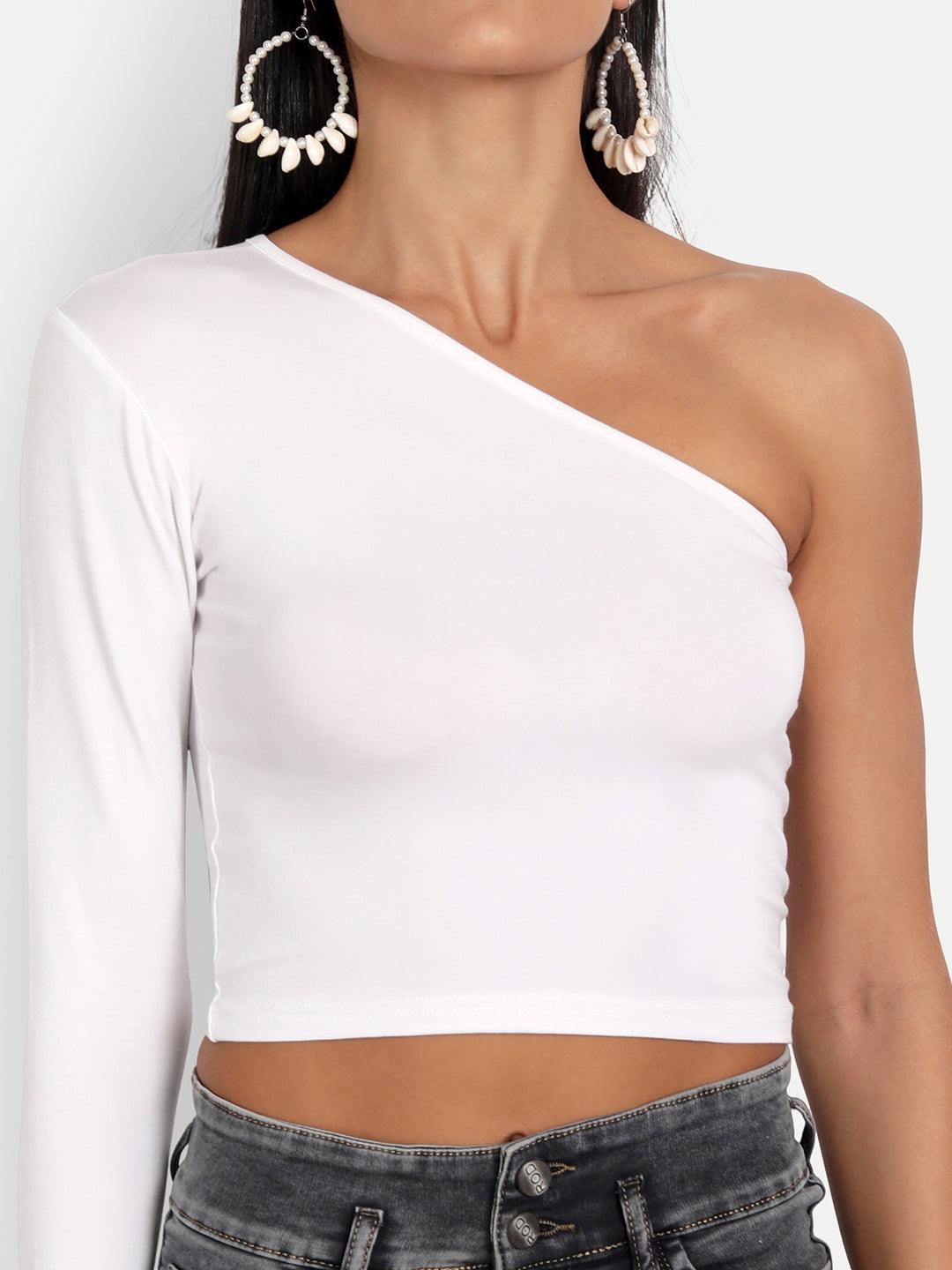 Regan White One Shoulder Top - Emprall