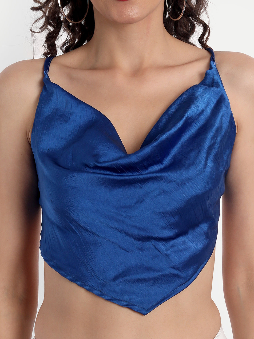 Dainty Satin Top Blue - Emprall