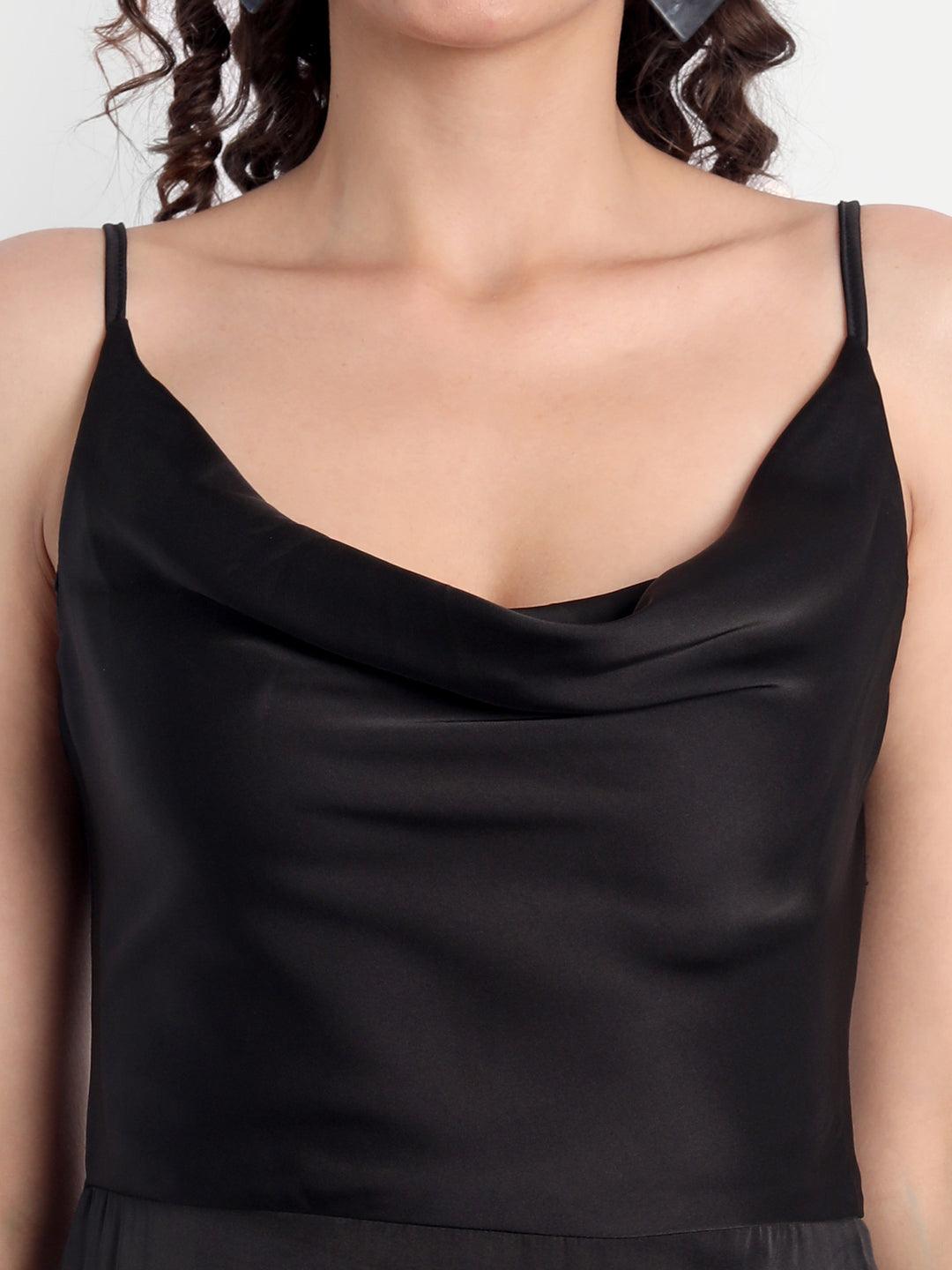 Eternity Black Satin Dress - Emprall