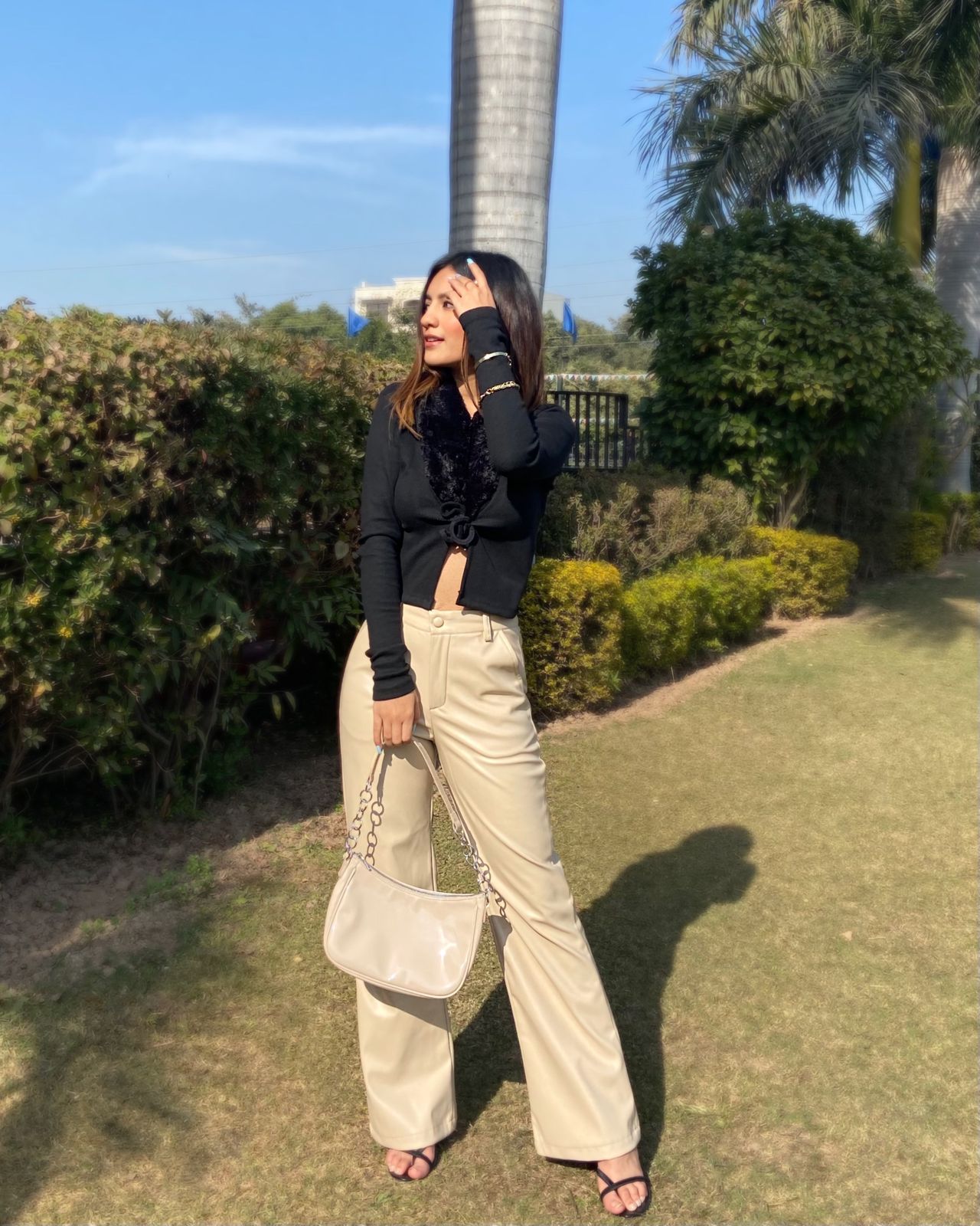 Bronx PU pants Beige - Emprall