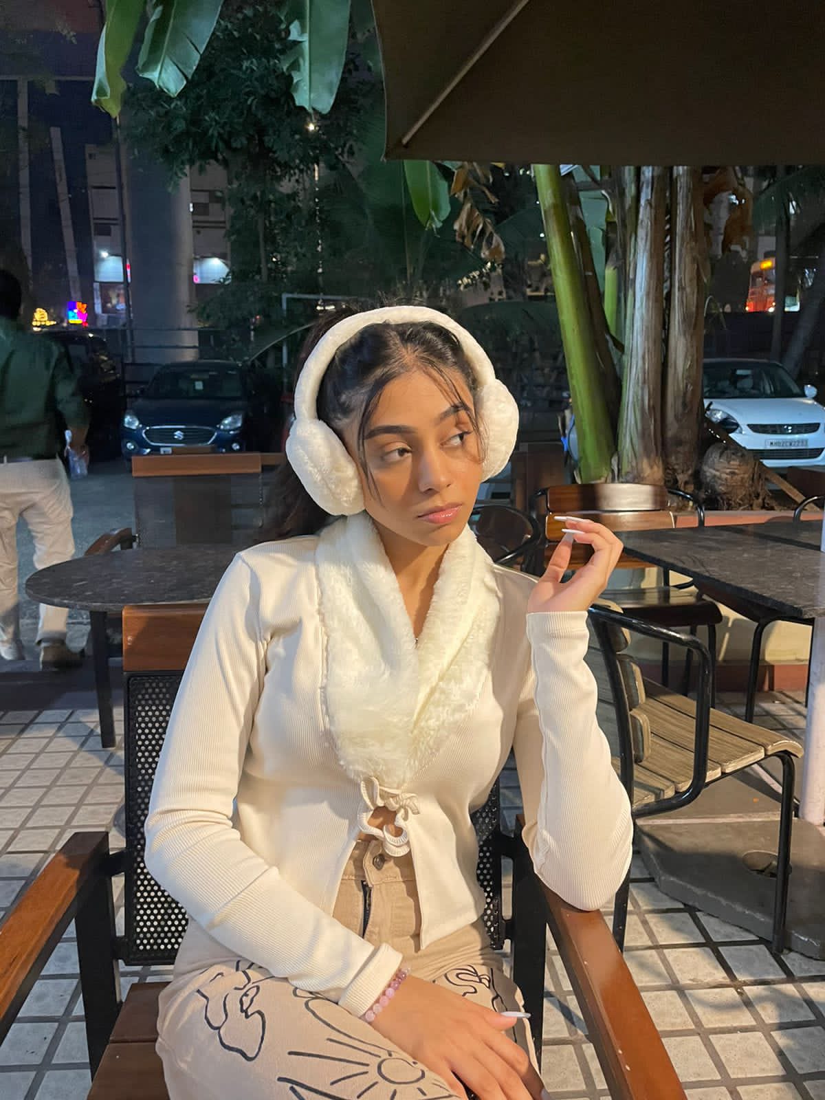 Zuri Cream faux cardigan top - Emprall