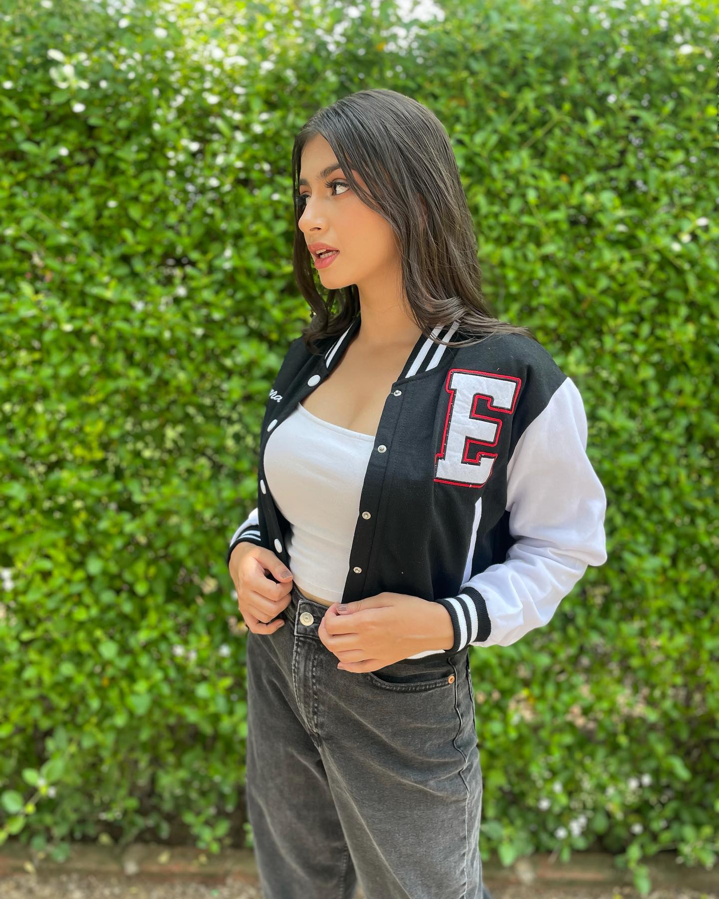 Black crop varsity jacket - Emprall