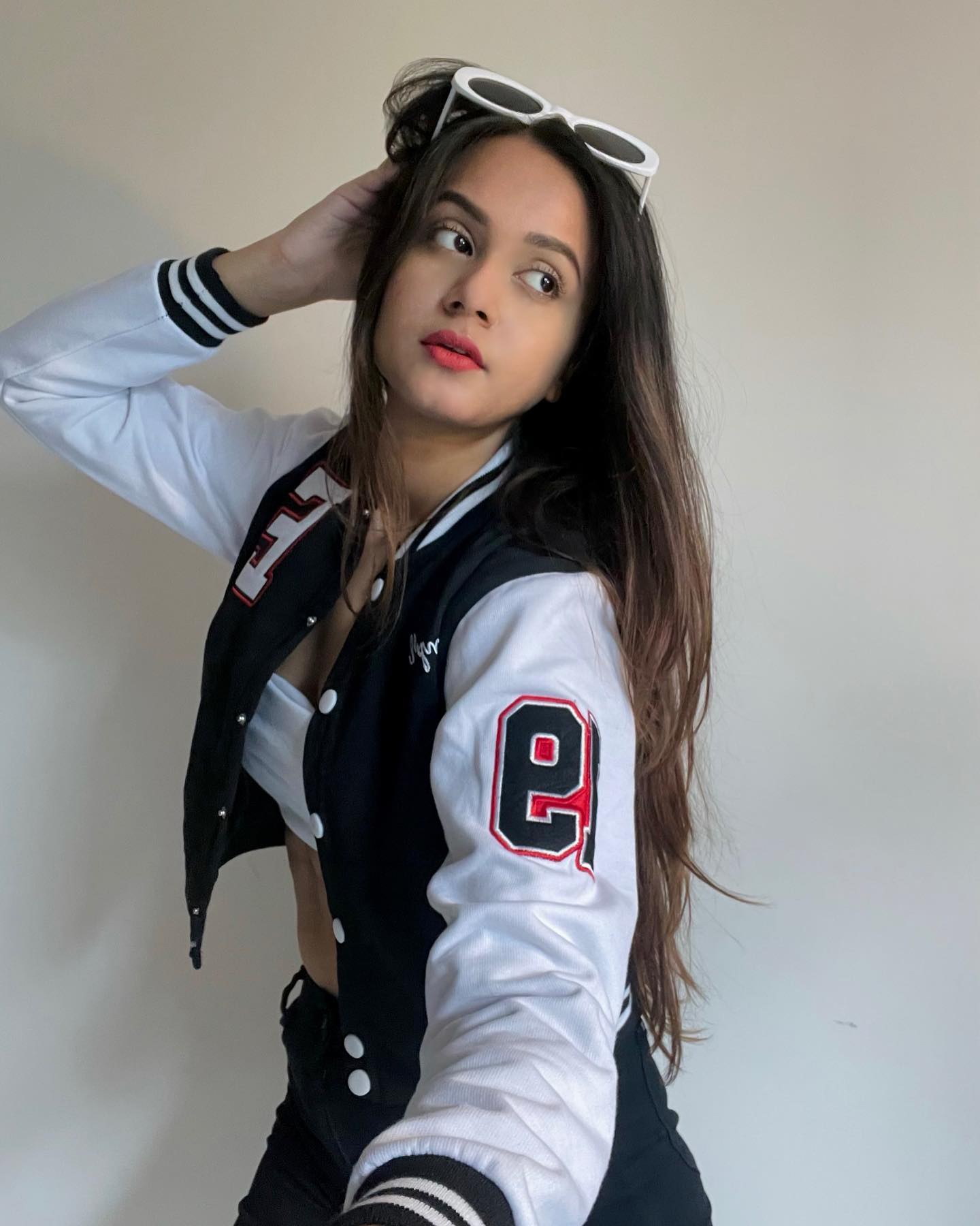 Black crop varsity jacket - Emprall