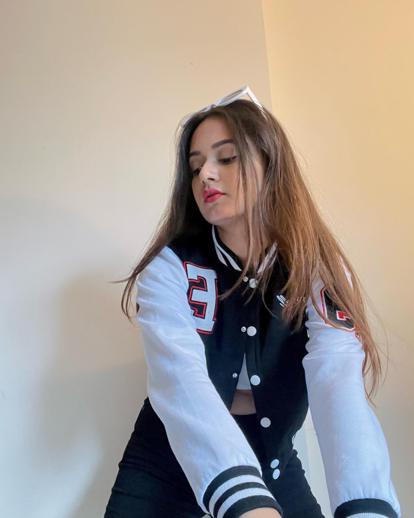 Black crop varsity jacket - Emprall