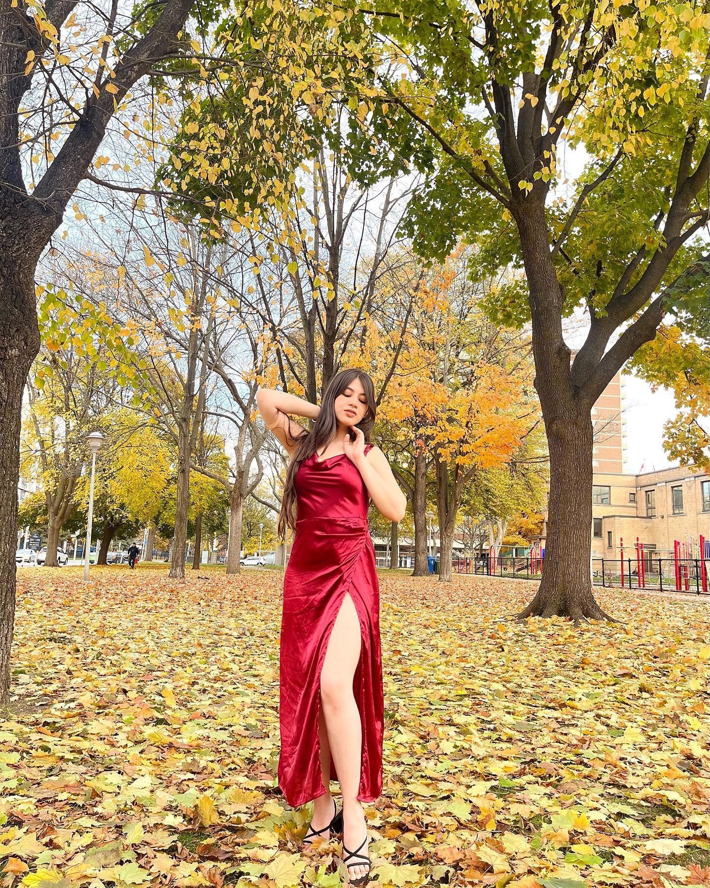 Red Datenight long satin dress - Emprall