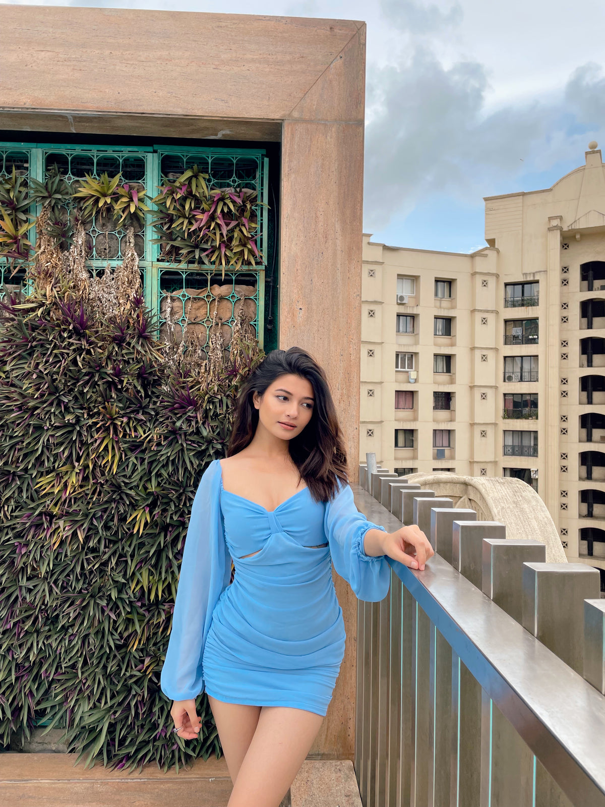 Inez blue cut out dress - Emprall