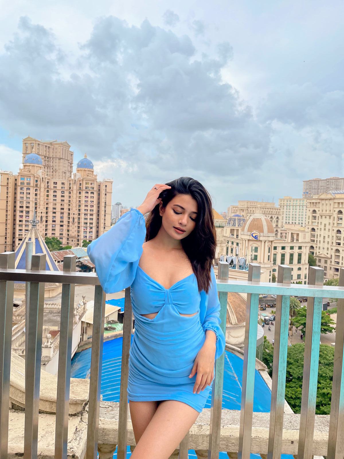 Inez blue cut out dress - Emprall