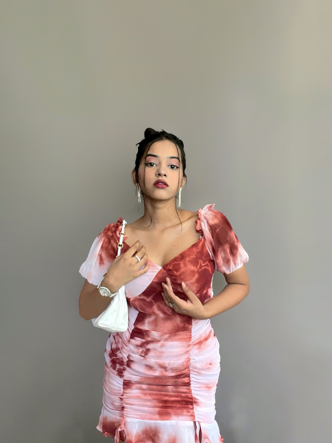 Lush brown tie & dye dress