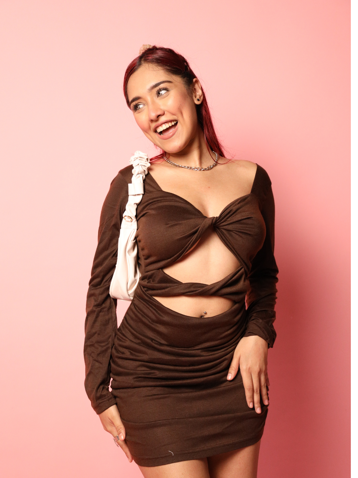 Noelle brown criss cross dress - Emprall