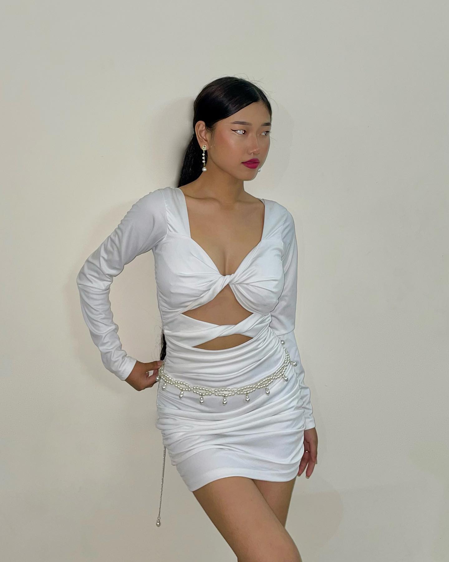 Noelle white criss cross dress - Emprall