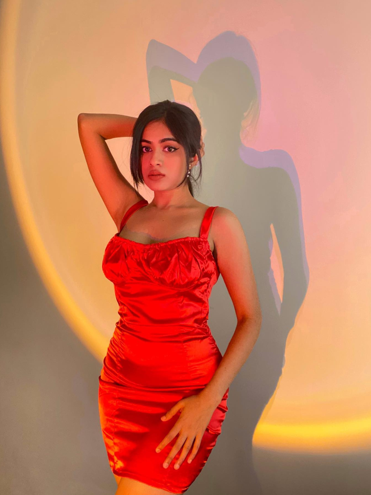 Stargazing red satin mini dress - Emprall