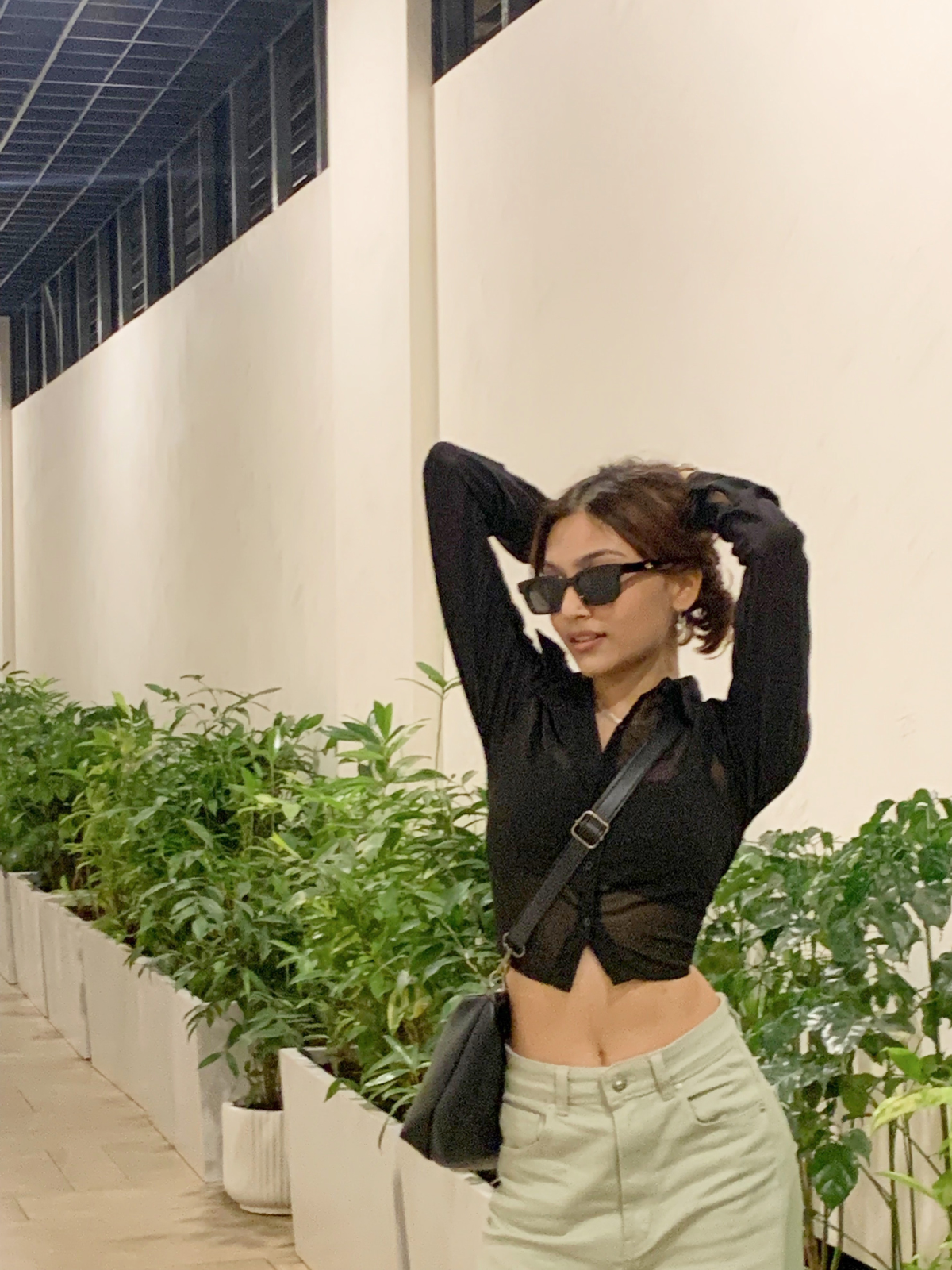 Trixie black mesh shirt top - Emprall