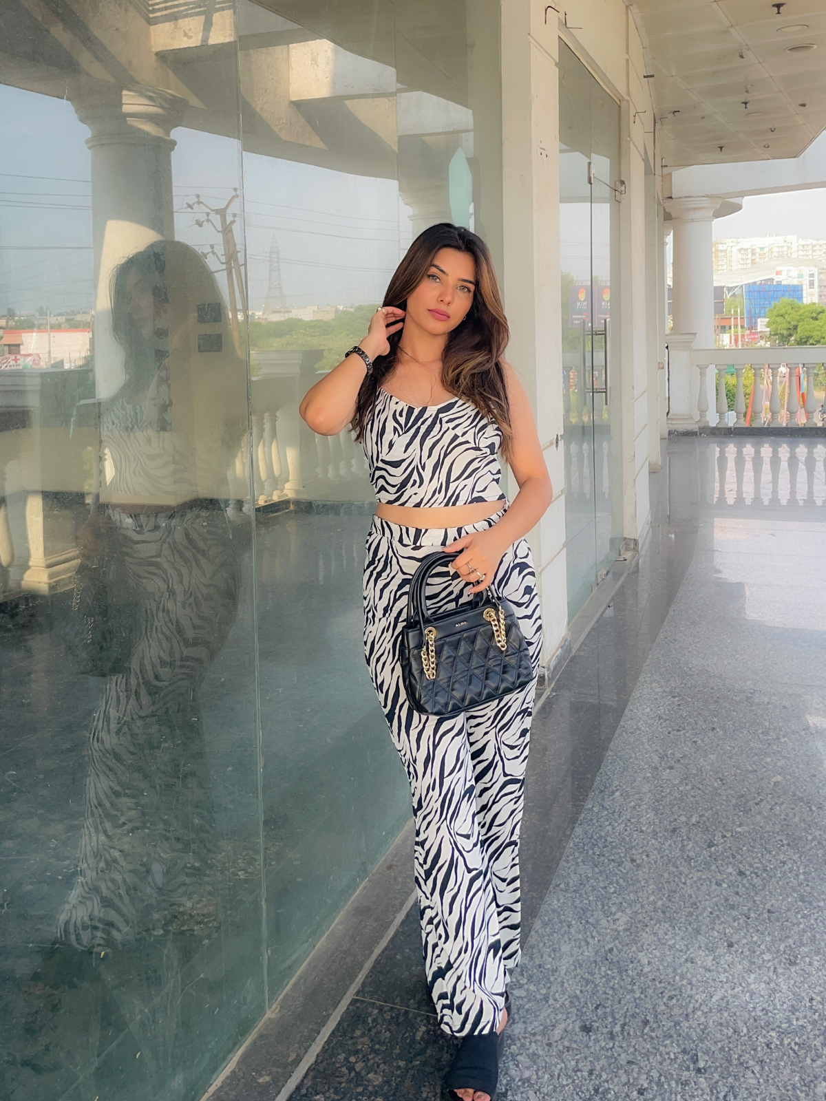 White zebra coord set - Emprall